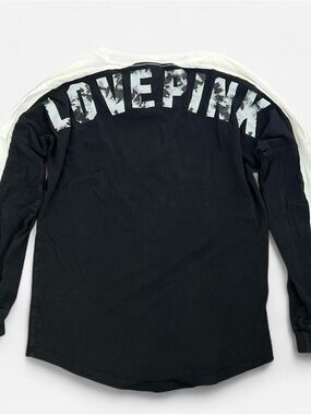 Vintage VS Pink Long Sleeve Tee Black White | Y2K